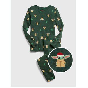 Gap Kids Star Wars 100% Organic Cotton Holiday Grogu Print PJ Set